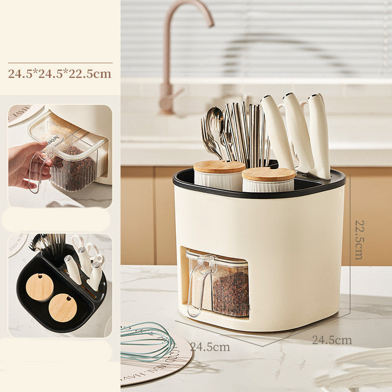 Keep Your Kitchen Neat with This 360° Rotating Chopstick Spoon Organizer